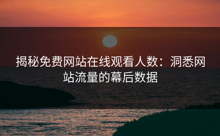 揭秘免费网站在线观看人数：洞悉网站流量的幕后数据