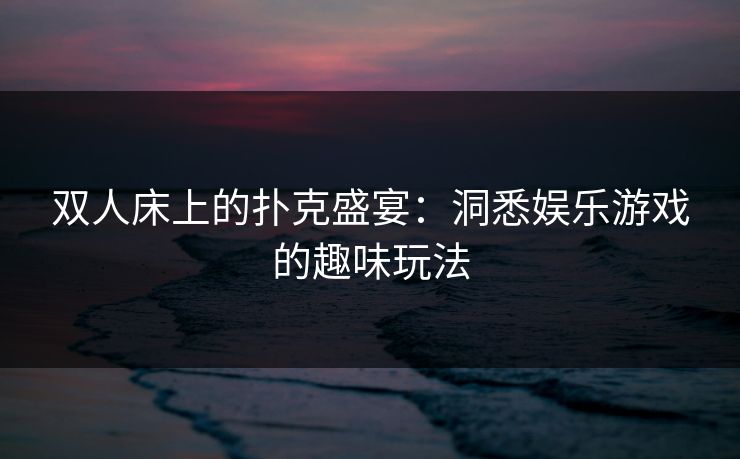 双人床上的扑克盛宴：洞悉娱乐游戏的趣味玩法