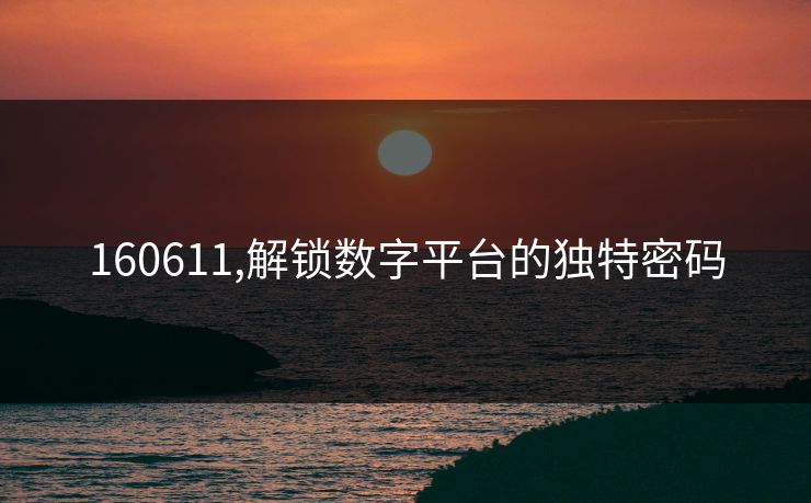 160611,解锁数字平台的独特密码
