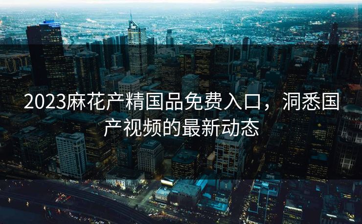 2023麻花产精国品免费入口，洞悉国产视频的最新动态