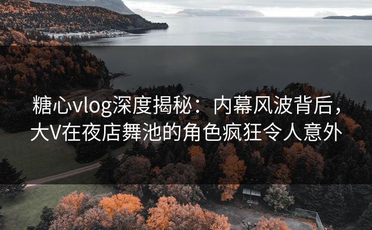 糖心vlog深度揭秘：内幕风波背后，大V在夜店舞池的角色疯狂令人意外